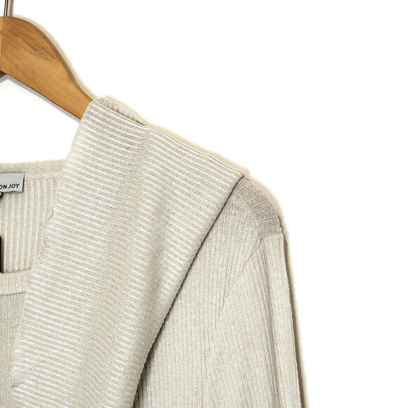 Allison Joy Evereve Nora Ruffle Top Scoop Neck Long Sleeve Ivory Cream Size L - Picture 5 of 11